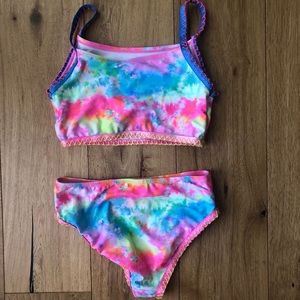 Betsey Johnson Girls 2-piece bathing suit L(12)